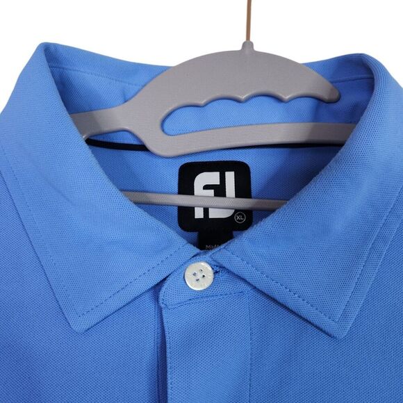 FOOTJOY Shirt Mens XL Blue Lightweight Polo Golfing Golf Rugby Top Short Sleeve - Picture 6 of 8